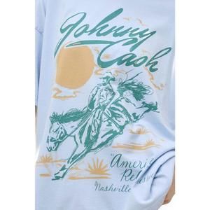 NEW DAYDREAMER johnny cash american rebel one size tee in airey blue